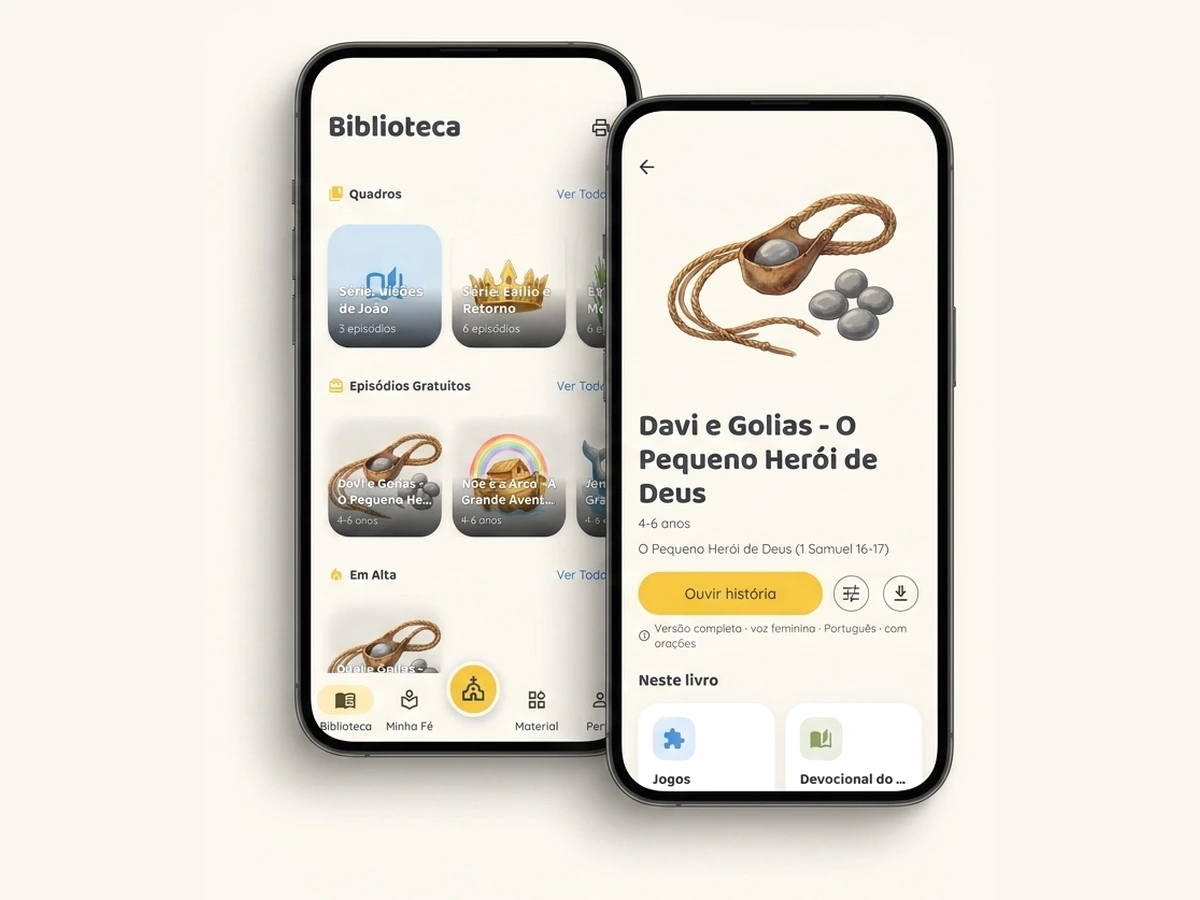 Telas do app OwLira em iPhone e Android.